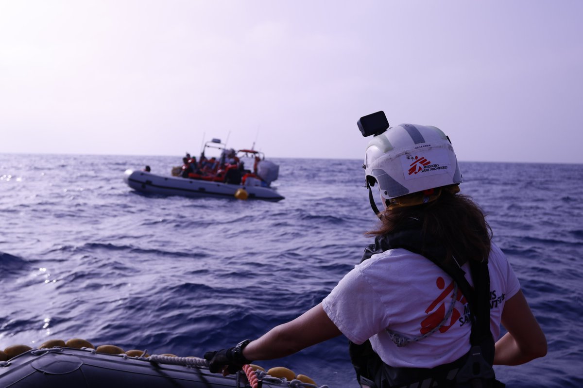 This morning, the team on GeoBarents rescued 13 people, including 2 women and 2 unaccompanied minors, who were in distress on a unseaworthy rubber boat. The survivors had spent more than 3 days at the Mediterranean sea